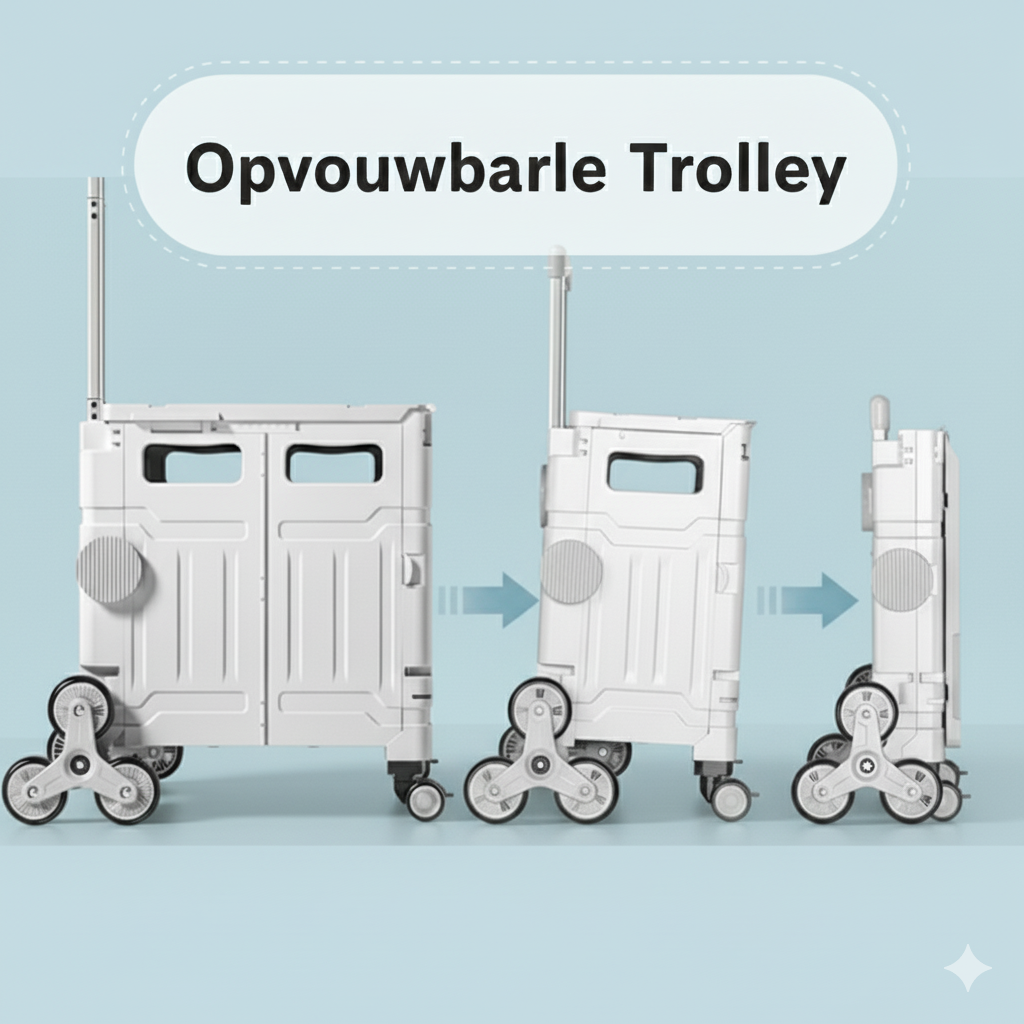 Opvouwbare Trolley — Moeiteloos Tillen van Zware Tassen, Boodschappen & Voor Dagelijks Gebruik
