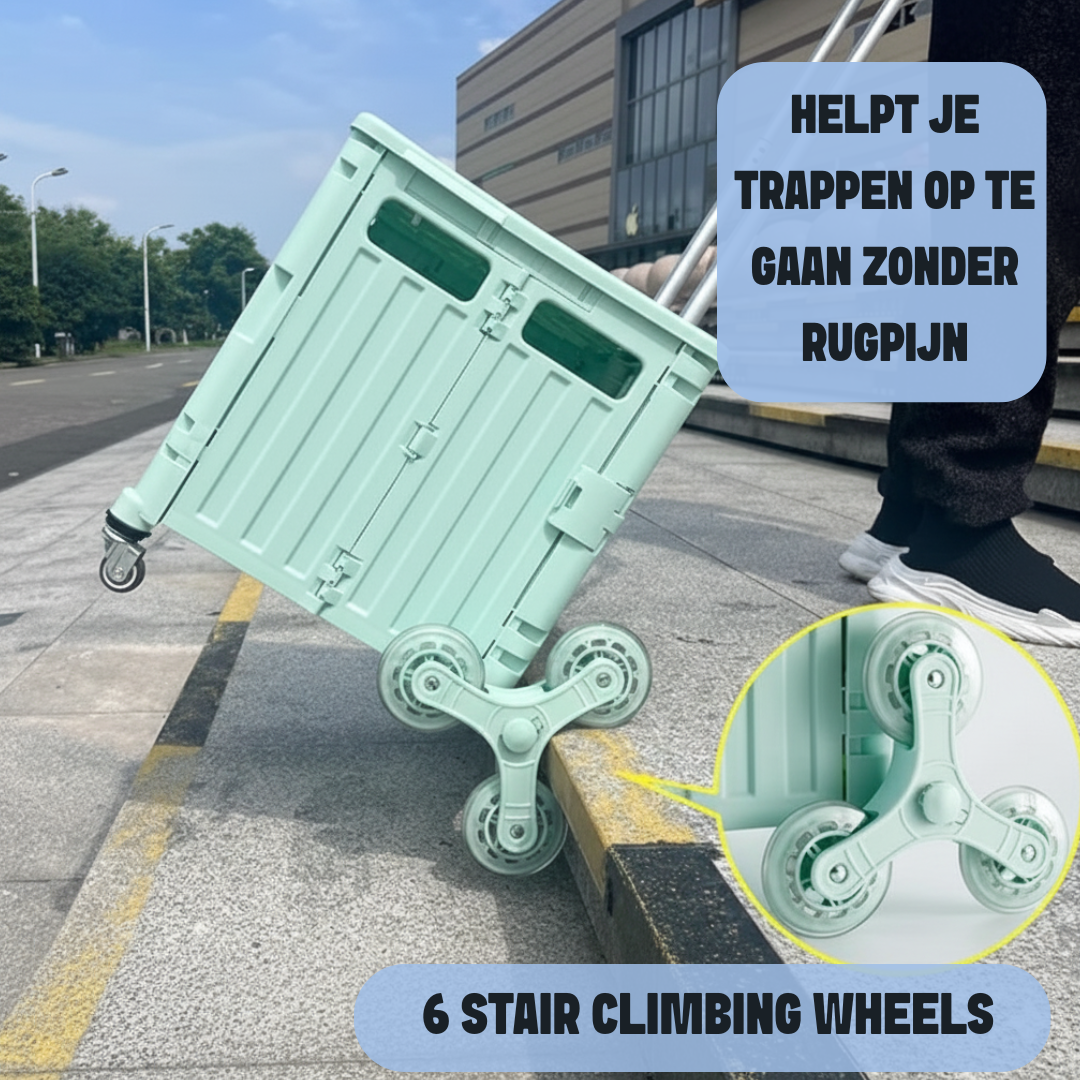 Opvouwbare Trolley — Moeiteloos Tillen van Zware Tassen, Boodschappen & Voor Dagelijks Gebruik