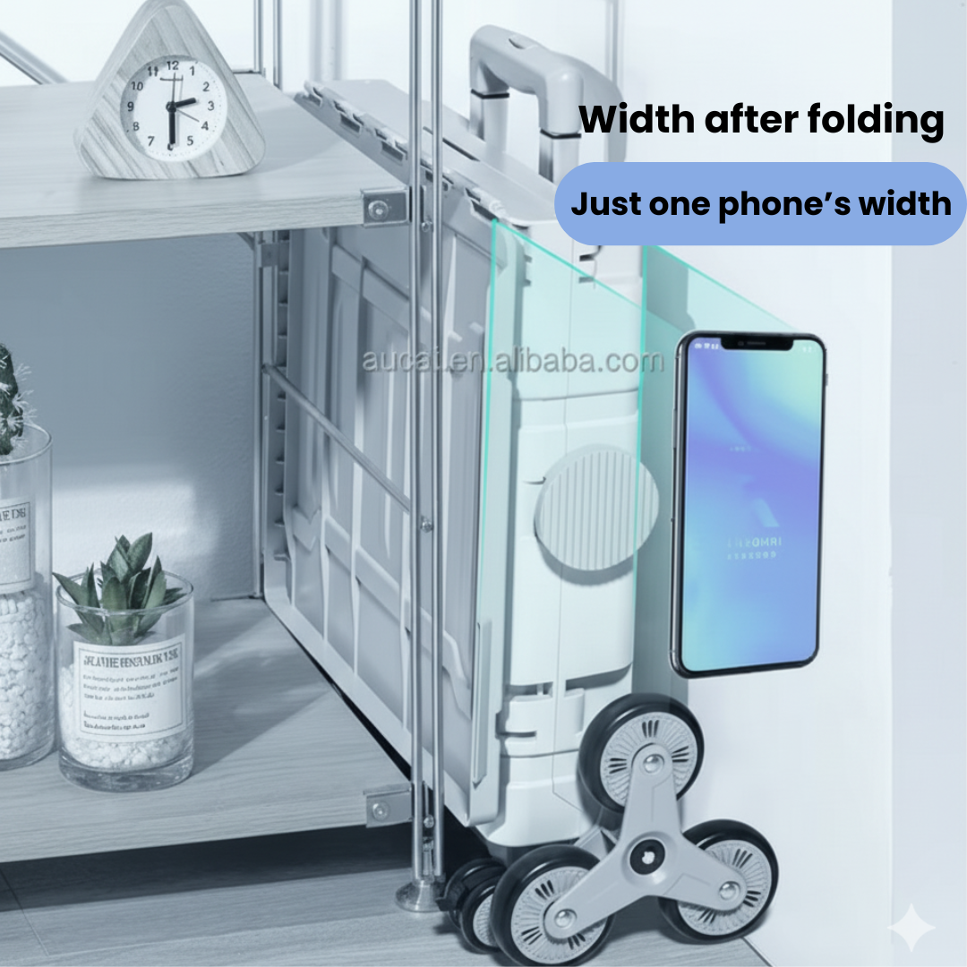 Opvouwbare Trolley — Moeiteloos Tillen van Zware Tassen, Boodschappen & Voor Dagelijks Gebruik